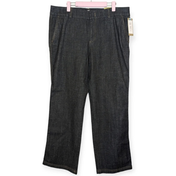 NWT Dockers Low Rise Slightly Curvy Iconic Khaki Grey Wash Denim Trouser Pant 14 - Picture 1 of 12